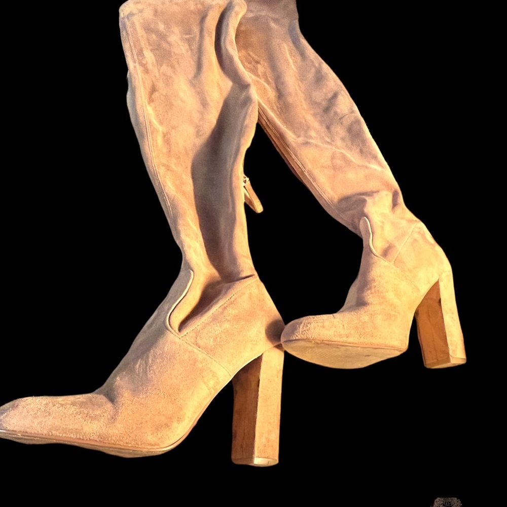 Steve Madden EMOTIONS CAMEL TAN SUEDE OVER THE KNEE BOOTS 8.5 - Picture 8 of 8